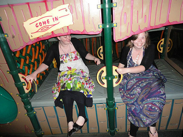 Katherine and Jo on the playground