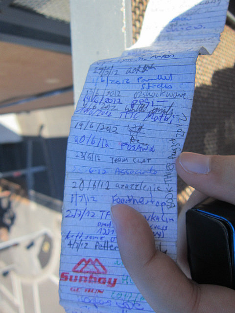 The log for the geocache